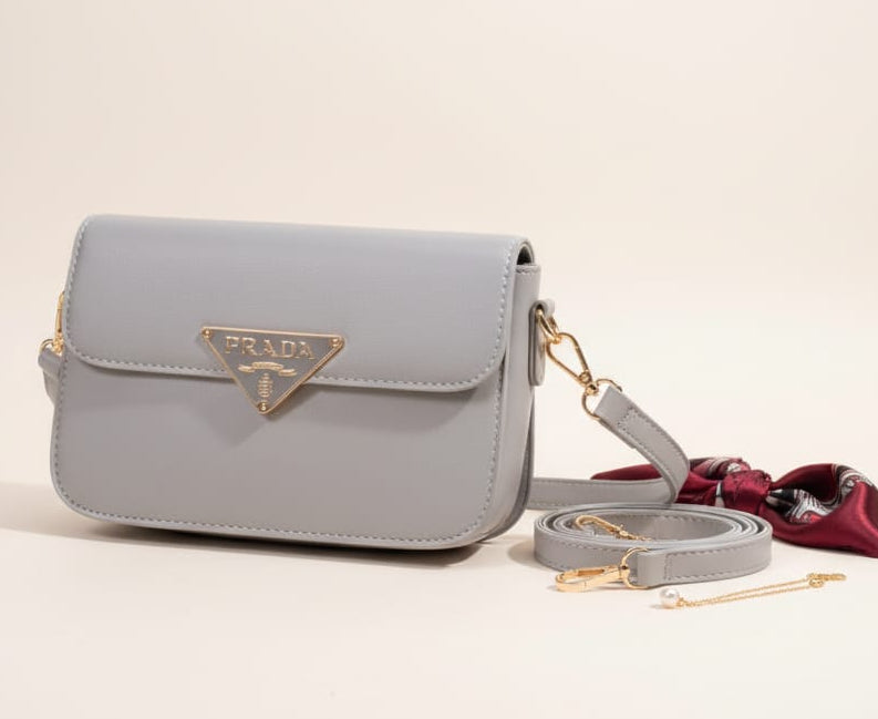 Saffiano Leather Flap Shoulder Bag