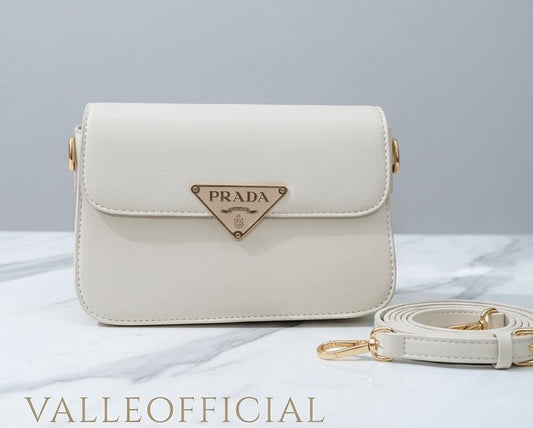 Saffiano Leather Flap Shoulder Bag