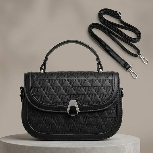 Shah Zahra Black Quilted Handbag