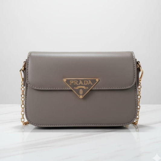 Saffiano Leather Flap Shoulder Bag